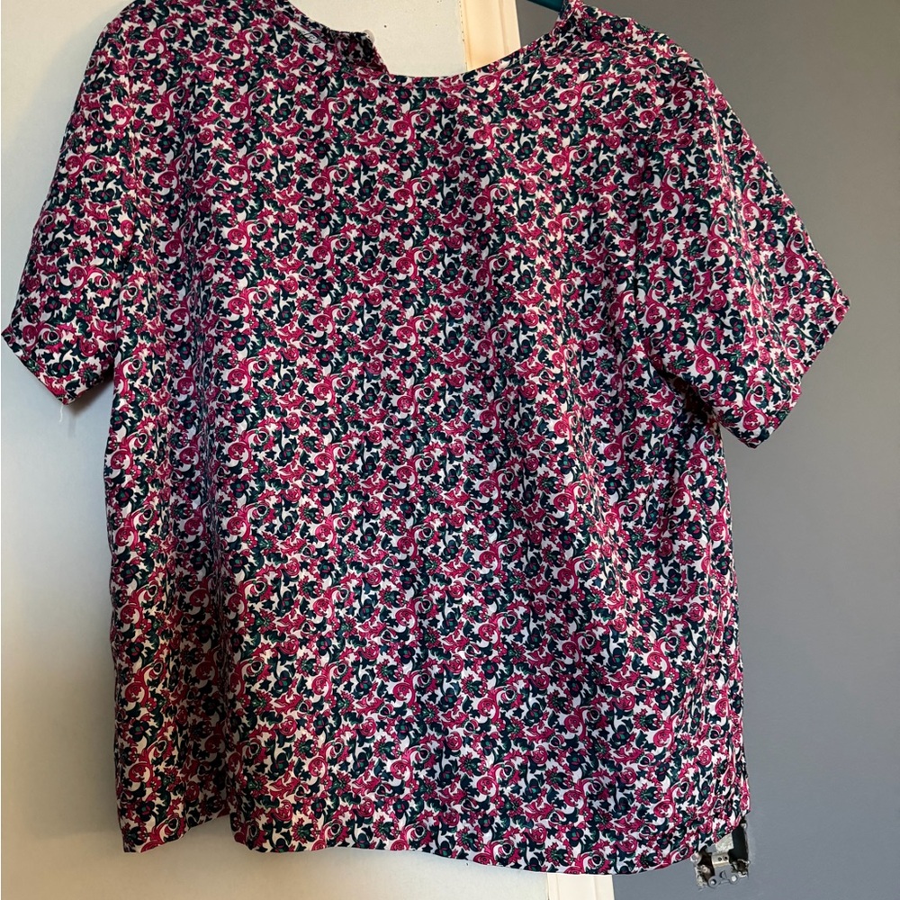 Vintage Floral Pink and Blue Women's Top